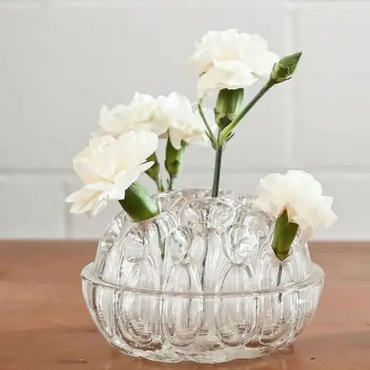 Vintage French glass flower frog