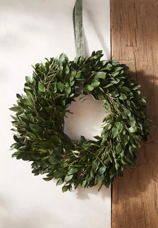 Ruscus + Olive Wreath